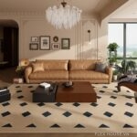 Thảm polyester lót sàn sofa The Crown Jewel YY5432