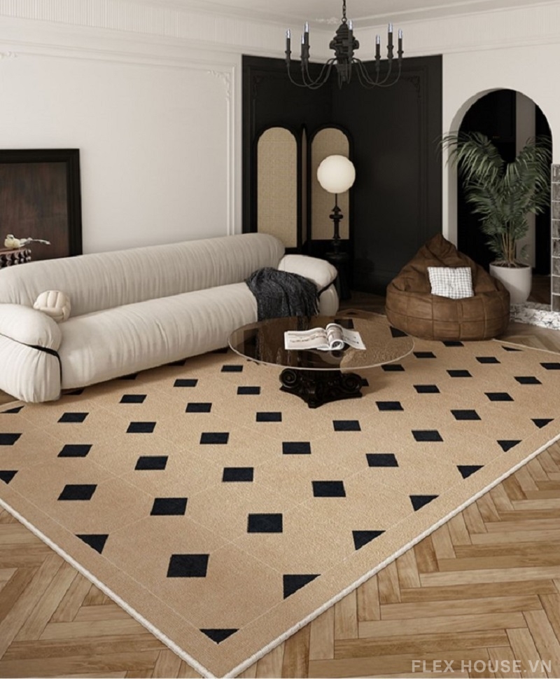 Thảm polyester lót sàn sofa The Crown Jewel YY5432 5 Thảm trải sàn sofa đế chống trượt Monaco Grid YY5433
