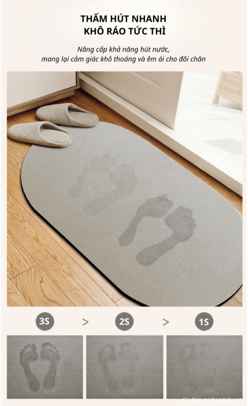 Thảm chùi chân tảo cát Happy Day Korean Ins Style SH2457 5 Thảm tảo cát decor hình củ hành viền xanh pastel SH2456