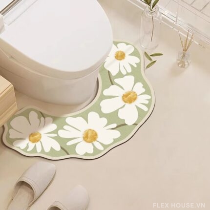 Thảm tảo cát thấm hút chữ U họa tiết hoa cúc SH0387.02