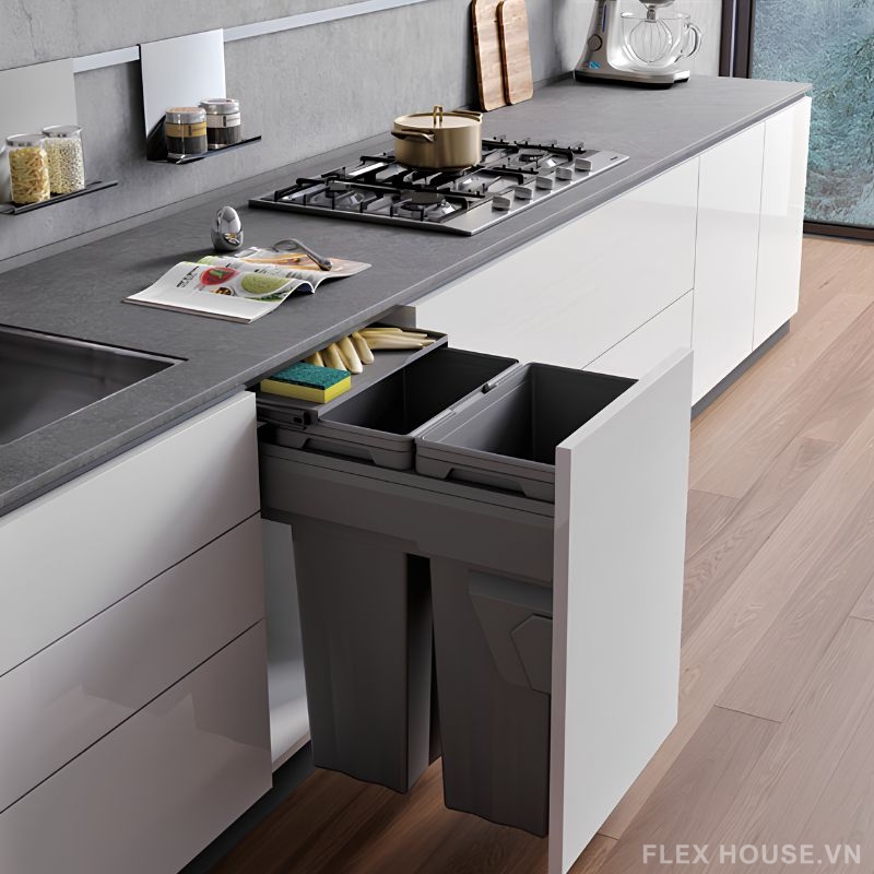 Đánh Bay Mùi Hôi Khó Chịu Với Thùng Rác Âm Tủ Flexhouse VN 6