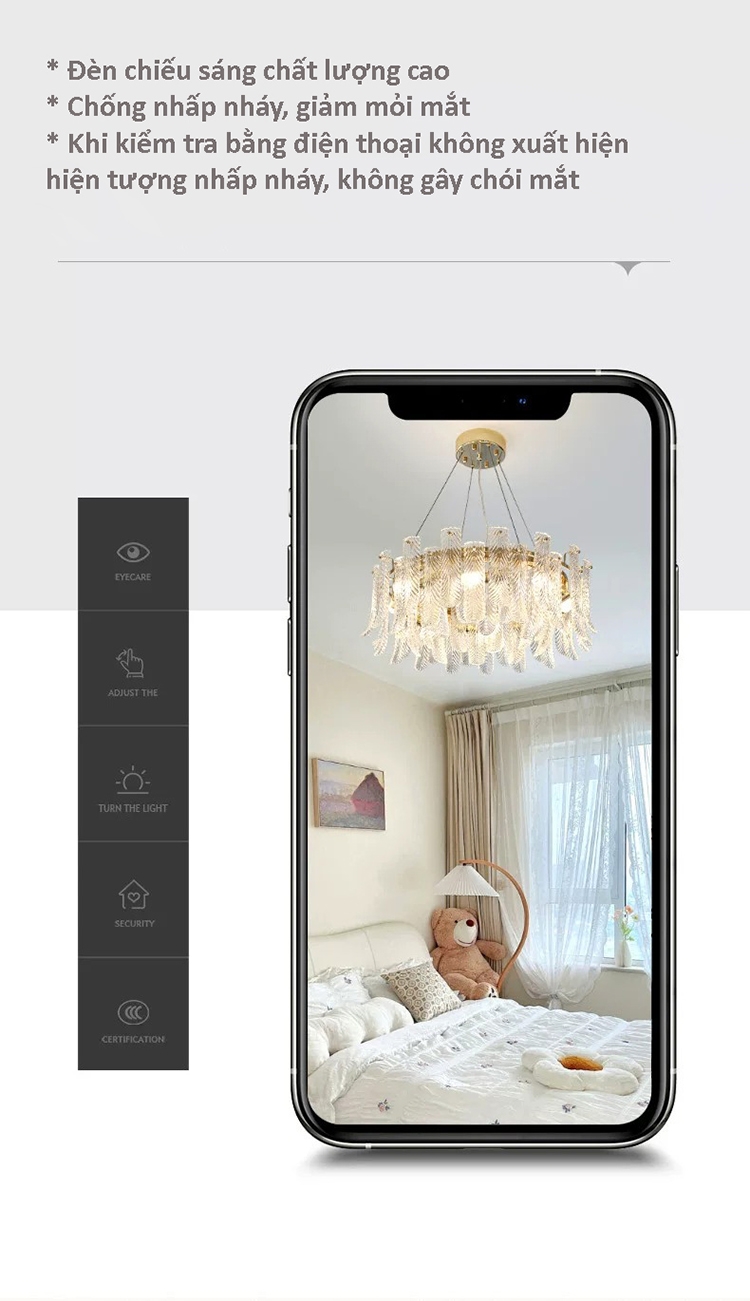 Đèn chùm pha lê lá thủy tinh kiểu Pháp Luxury TGXD86015 6 Đèn chùm pha lê lá thủy tinh kiểu Pháp Luxury TGXD86015 9
