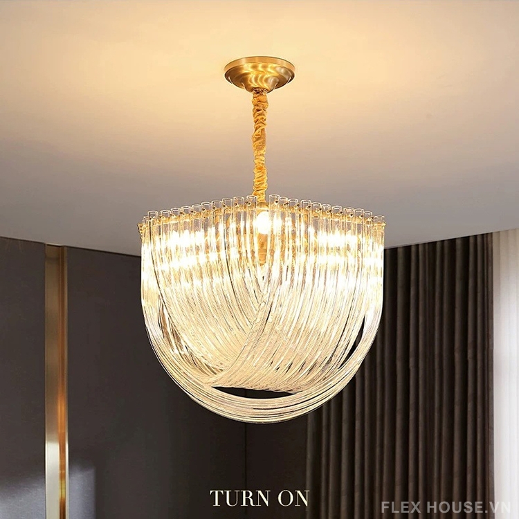 Đèn chùm thủy tinh vòng cung ánh sáng HS8933 3 Đèn chùm thủy tinh vòng cung ánh sáng HS8933 9