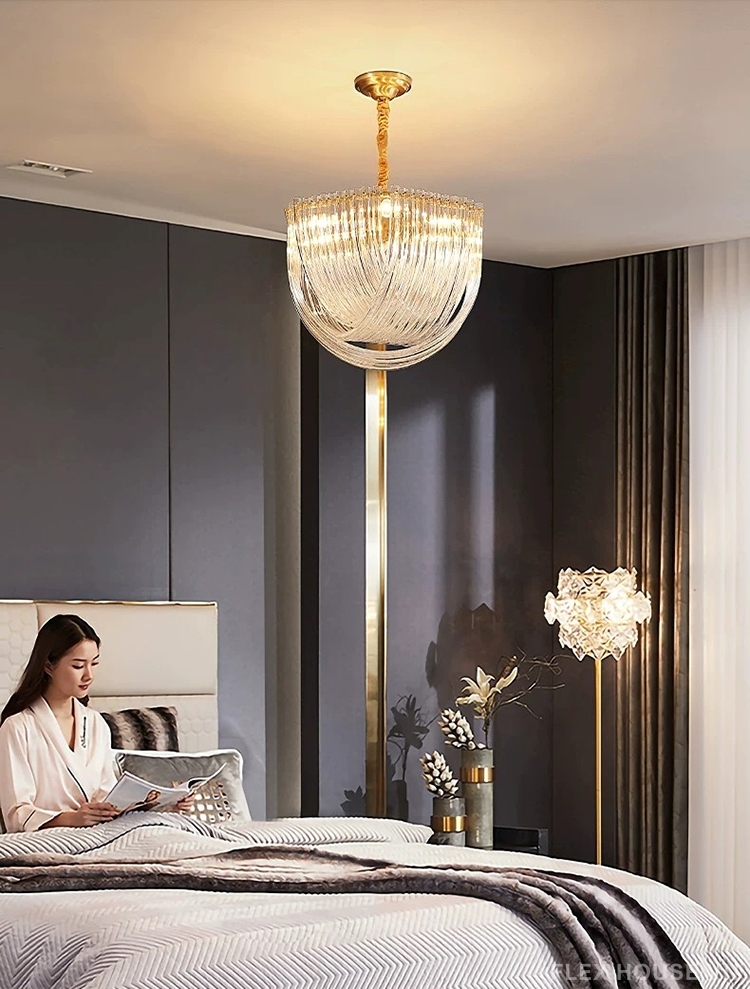 Đèn chùm thủy tinh vòng cung ánh sáng HS8933 1 Đèn chùm thủy tinh vòng cung ánh sáng HS8933 7