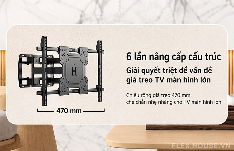 Giá treo tường TV màn hình lớn xoay gập đa góc KQ337 9 Giá treo tường TV màn hình lớn xoay gập đa góc KQ337 17
