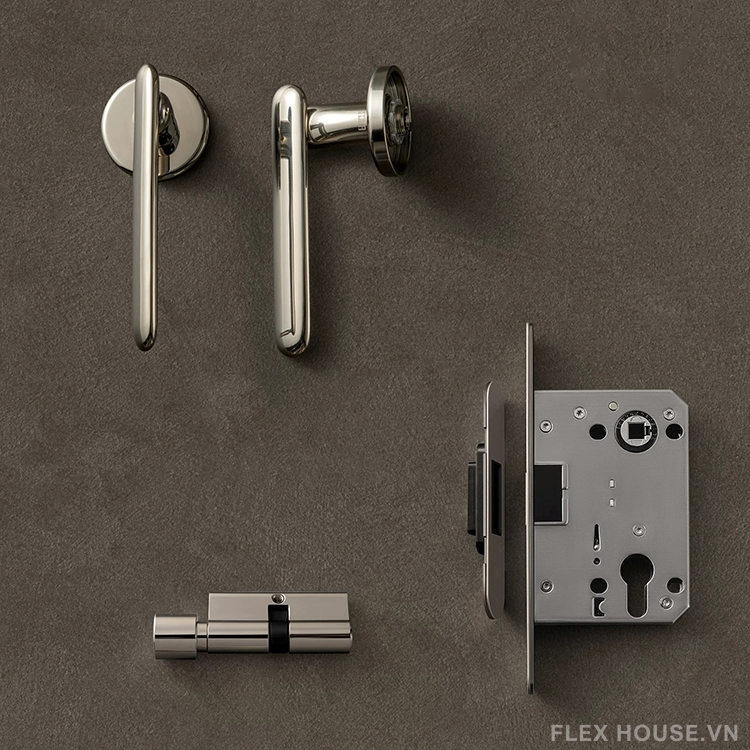 Khóa cửa phòng ngủ phong cách Mid-century bạc Titan TN017TS 11 Khóa cửa phòng ngủ phong cách Mid-century bạc Titan TN017TS 17