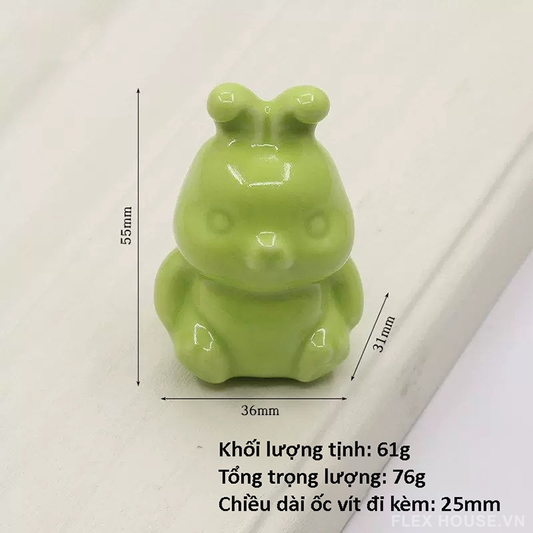 Núm tay nắm hình chú thỏ gốm sứ CS286 5 Núm tay nắm hình chú thỏ gốm sứ CS286 10
