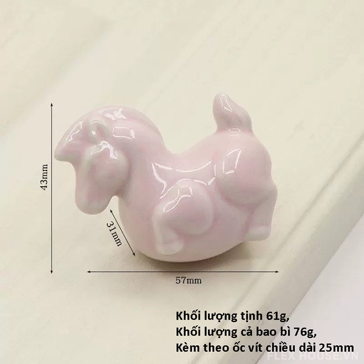 Núm tay nắm tủ gốm sứ hình chú ngựa CS786 6 Núm tay nắm tủ gốm sứ hình chú ngựa CS786 11