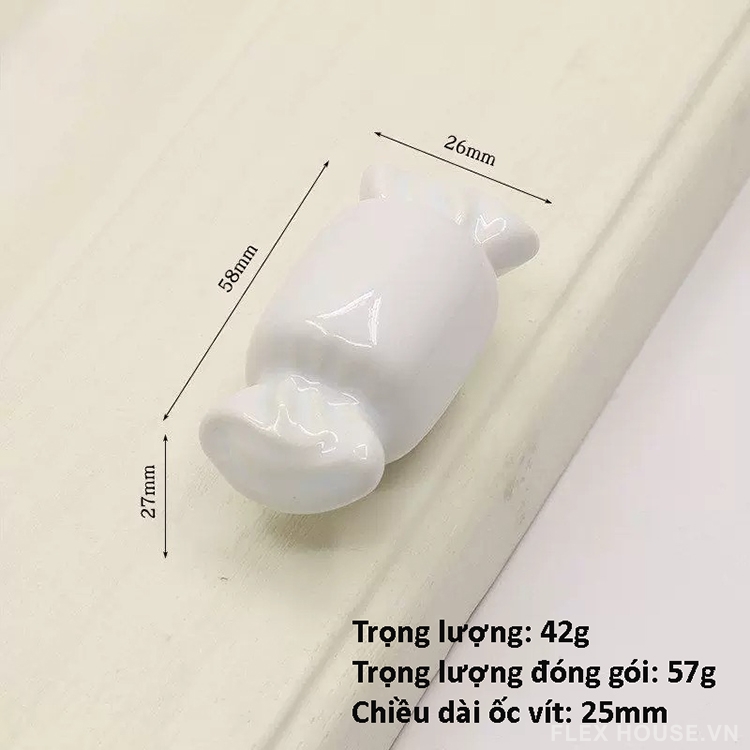 Núm tay nắm tủ gốm sứ hình viên kẹo CS537 6 Núm tay nắm tủ gốm sứ hình viên kẹo CS537 12