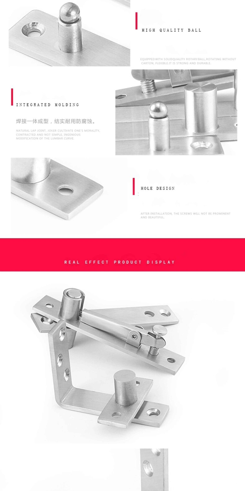 Bản lề trục xoay 360 độ bằng inox cho cửa gỗ KL18T 4 Bản lề trục xoay 360 độ bằng inox cho cửa gỗ KL18T 9