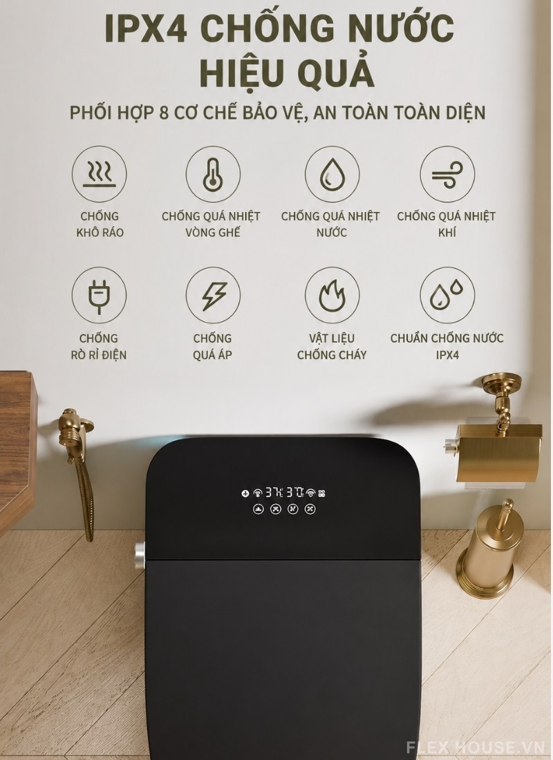 Bồn cầu thông minh điện tử tự rửa YP189R 10 Bồn cầu thông minh điện tử tự rửa YP189R 20