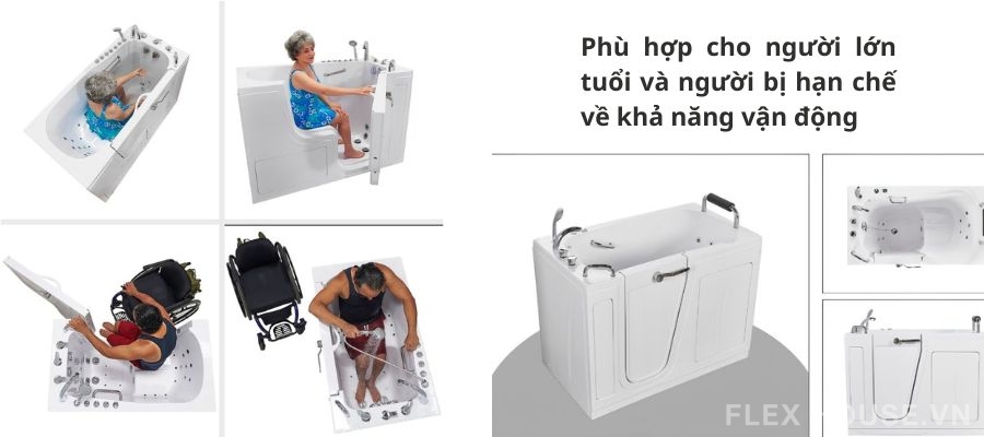 Bồn tắm có cửa là gì? Ưu điểm vượt trội so với bồn tắm truyền thống 8 Bồn tắm có cửa là gì? Ưu điểm vượt trội so với bồn tắm truyền thống 4