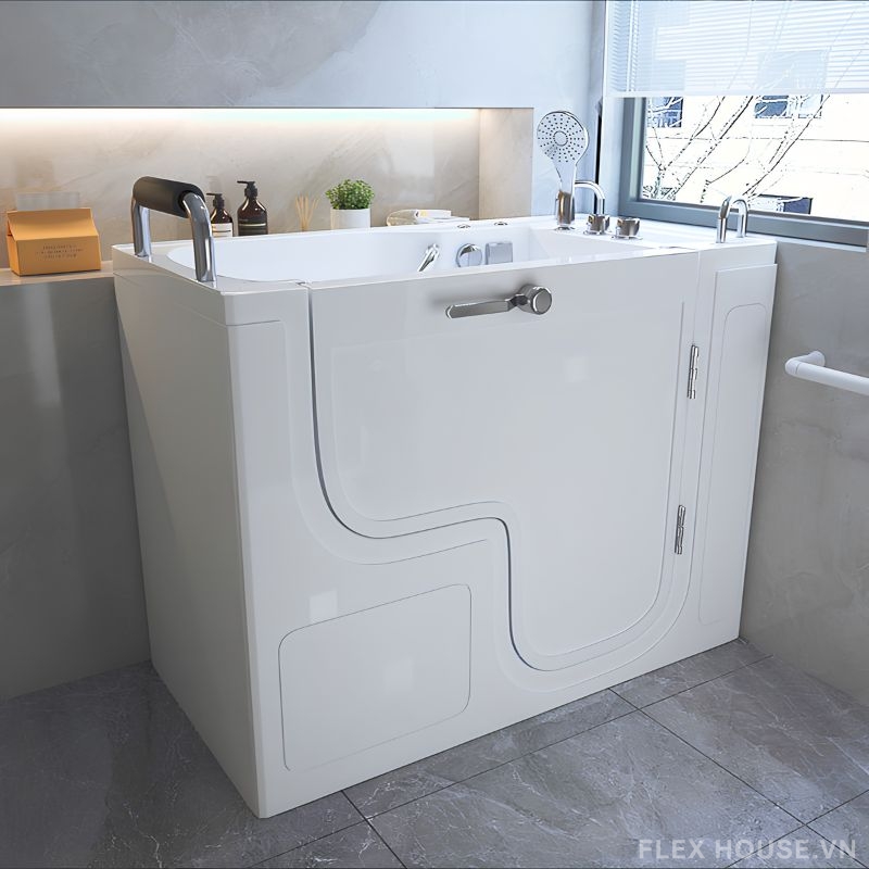 Bồn tắm hiện đại có cửa bước vào sàn chống trượt LL4175 (5) Bồn tắm hiện đại có cửa bước vào sàn chống trượt LL4175