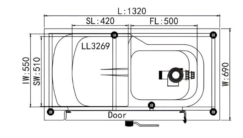 Bồn tắm ngồi có cửa ra vào kín nước tiện lợi LL3269 6 Bồn tắm ngồi có cửa ra vào kín nước tiện lợi LL3269 10