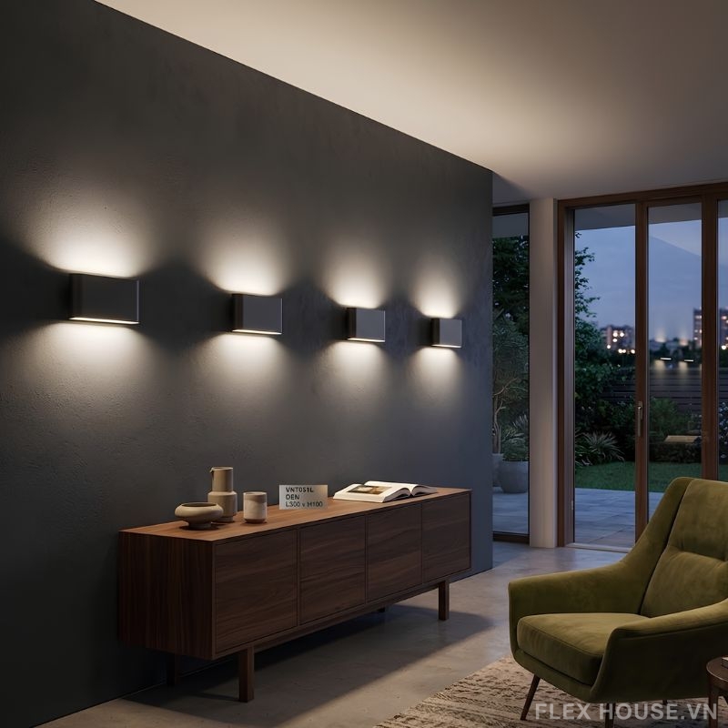 Đèn hắt tường 2 đầu hiện đại tối giản VNT051L 1 Đèn hắt tường 2 đầu hiện đại tối giản VNT051L