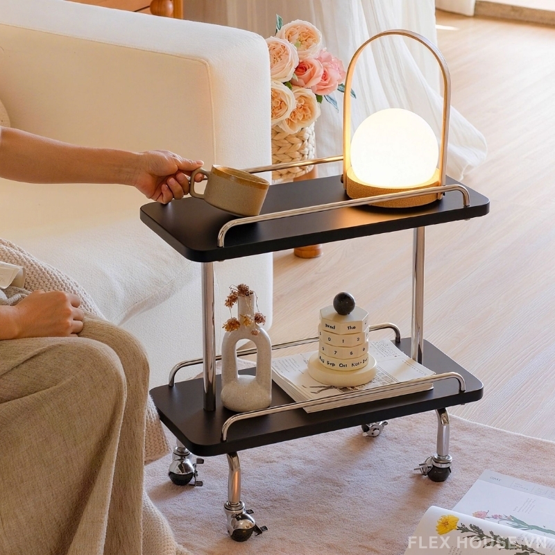 Kệ xe đẩy bàn cafe nhiều tầng di động SH8386 (1) Kệ xe đẩy bàn cafe nhiều tầng di động SH8386