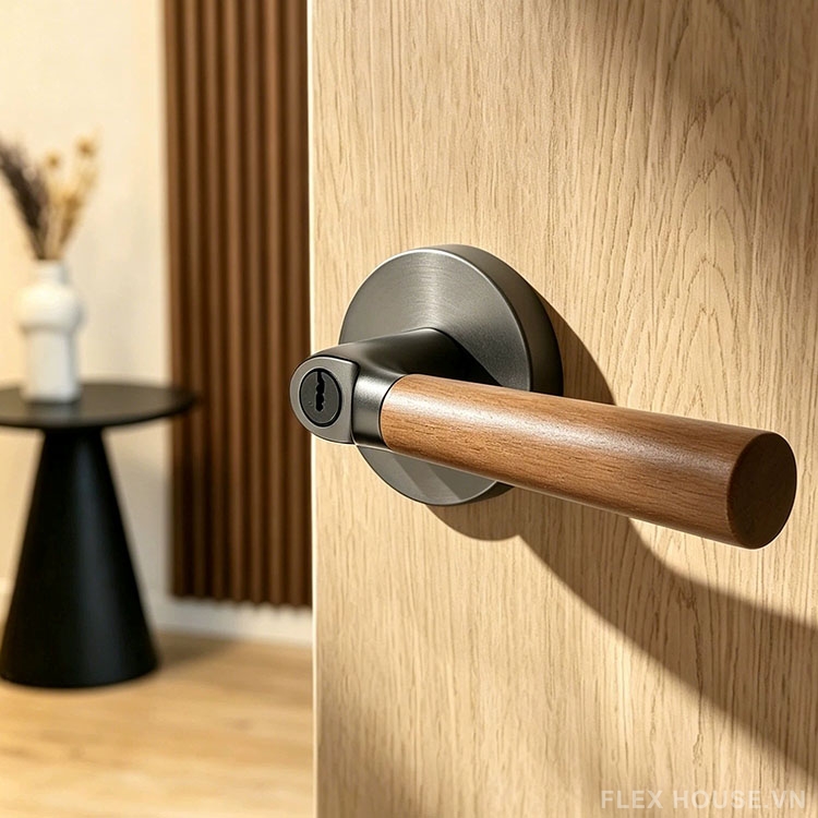 Khoá cửa tay gạt phối gỗ tích hợp thân khóa YJ492 4 Khoá cửa tay gạt phối gỗ tích hợp thân khóa YJ492 9